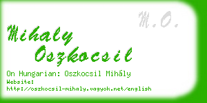 mihaly oszkocsil business card